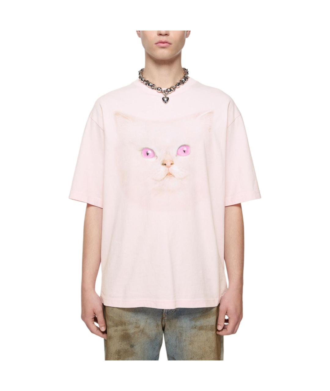 ACNE STUDIOS Розовая хлопковая футболка, фото 2