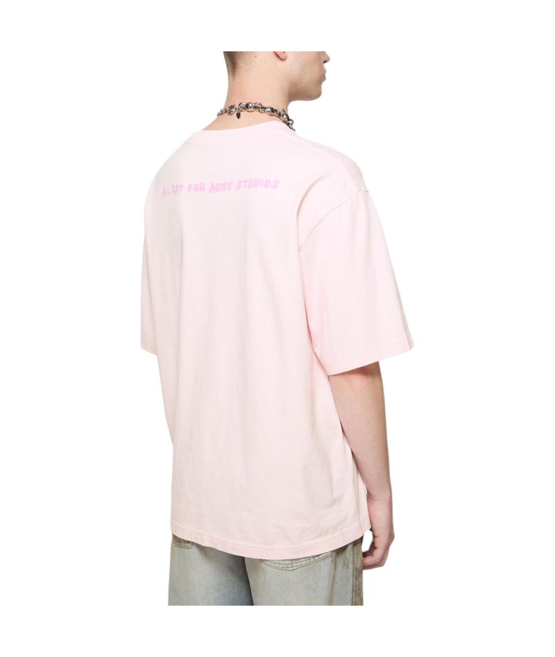 ACNE STUDIOS Розовая хлопковая футболка, фото 3