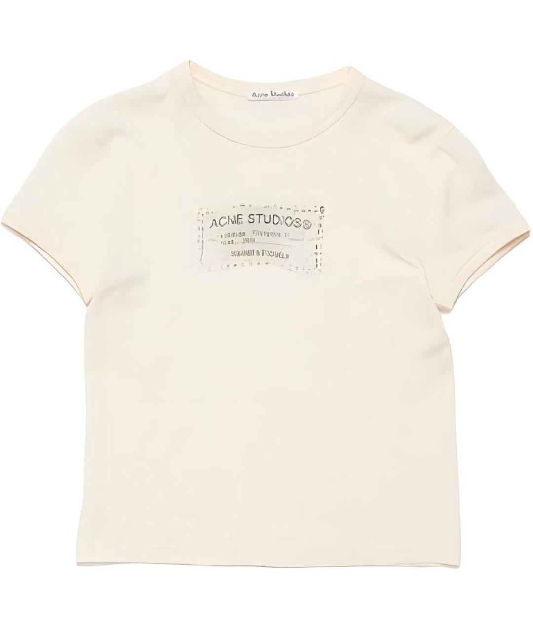 ACNE STUDIOS Бежевая хлопковая футболка, фото 1