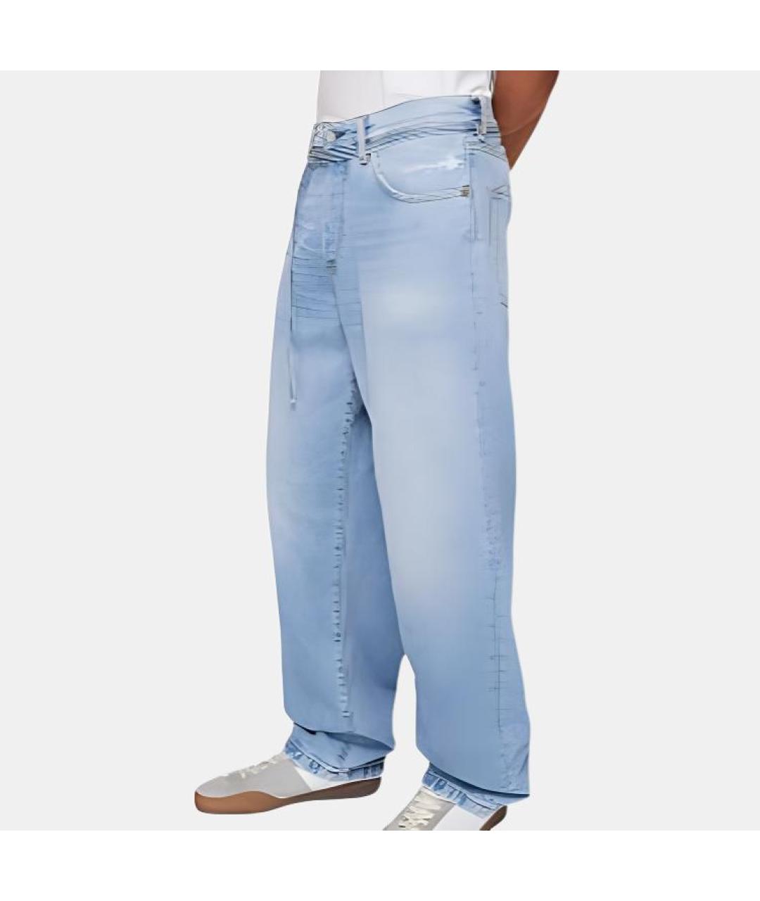 ACNE STUDIOS Голубые хлопковые прямые джинсы, фото 4