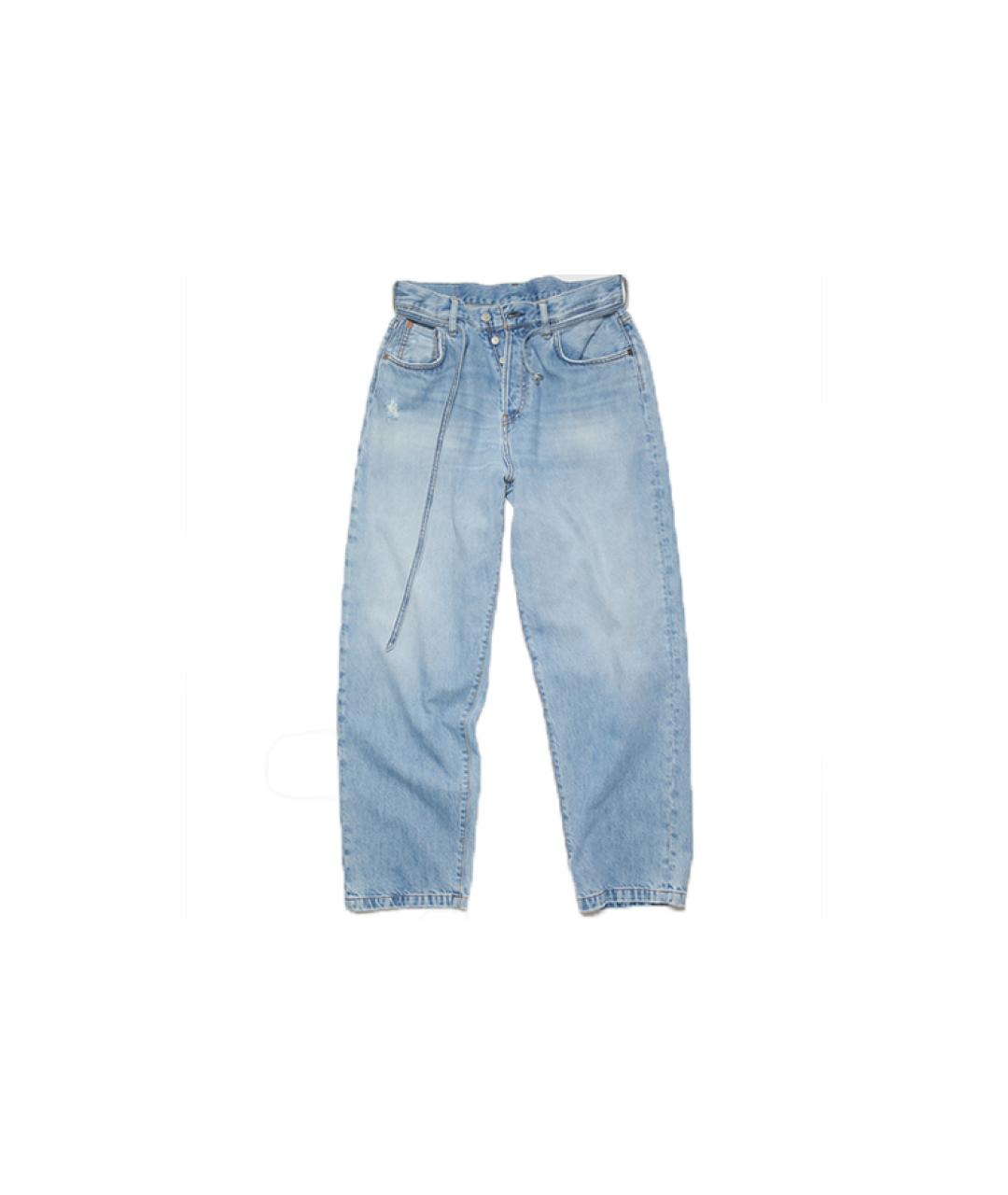 ACNE STUDIOS Голубые хлопковые прямые джинсы, фото 1
