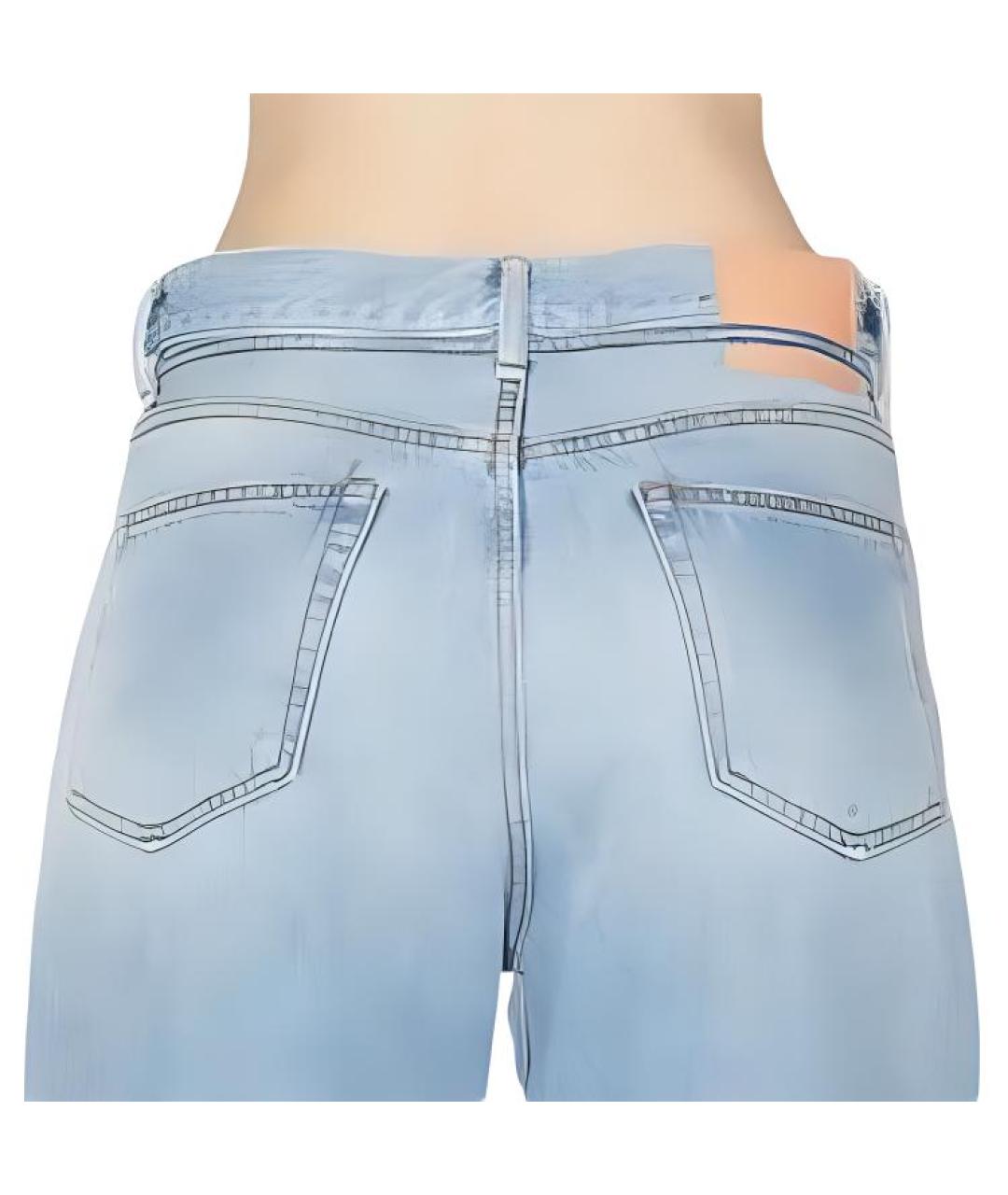 ACNE STUDIOS Голубые хлопковые прямые джинсы, фото 5