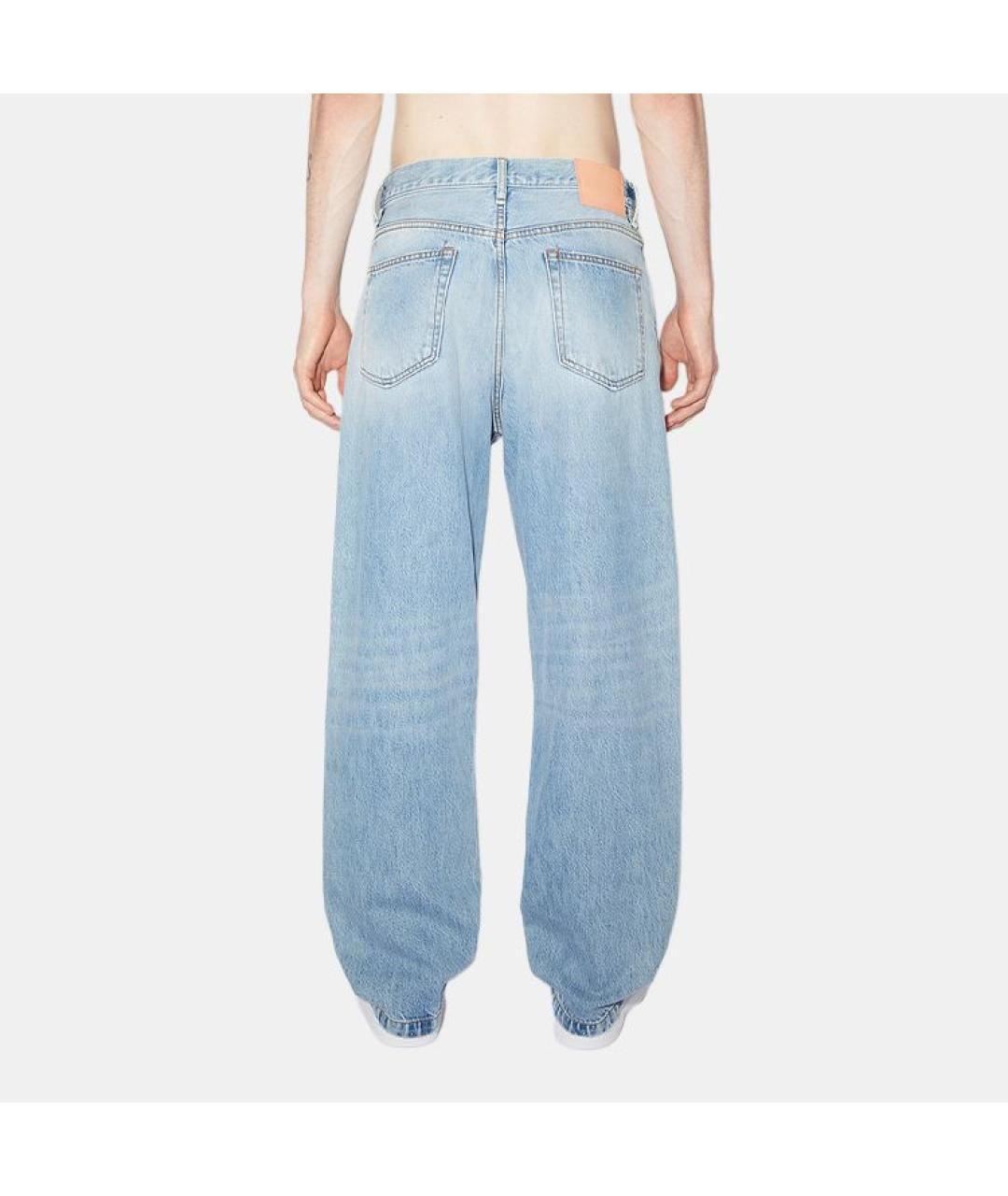 ACNE STUDIOS Голубые хлопковые прямые джинсы, фото 2