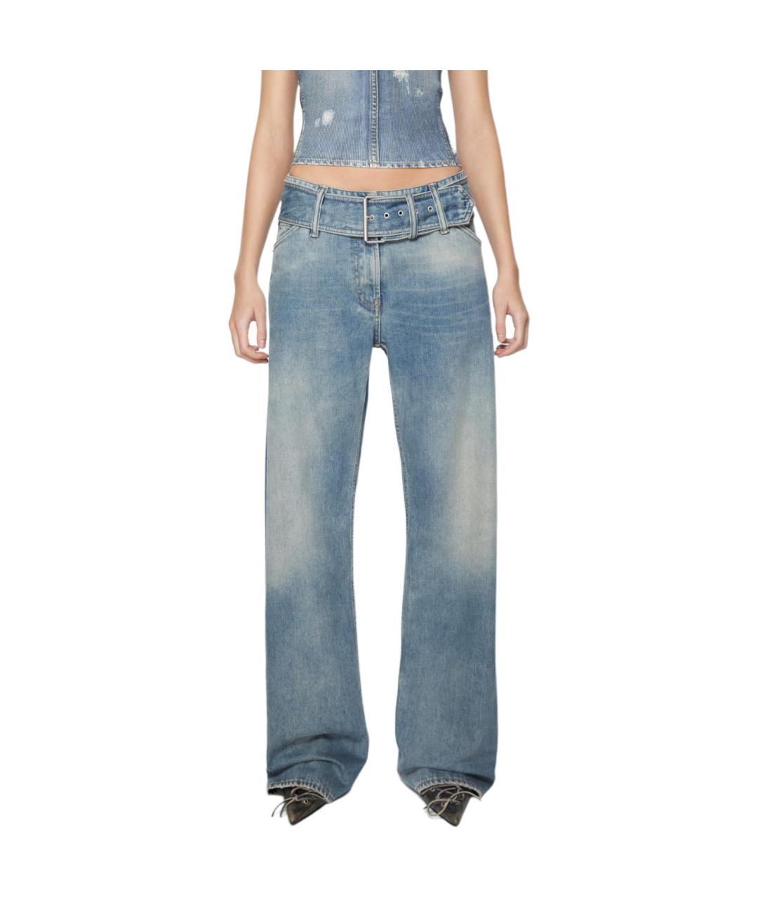 ACNE STUDIOS Синие хлопковые прямые джинсы, фото 2