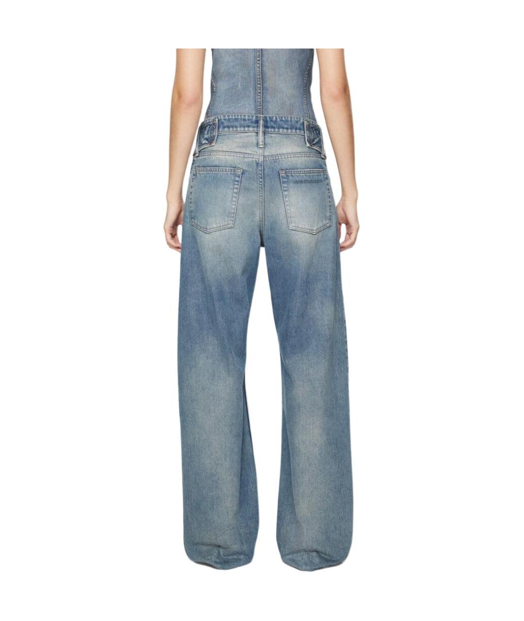 ACNE STUDIOS Синие хлопковые прямые джинсы, фото 3