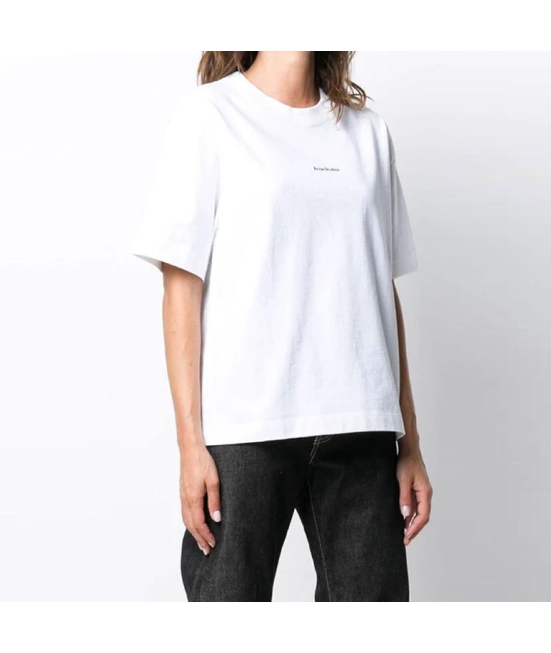 ACNE STUDIOS Белая хлопковая футболка, фото 4