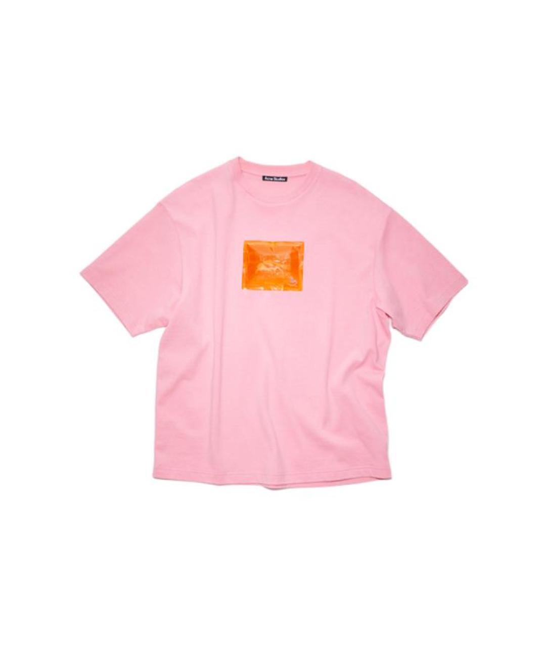 ACNE STUDIOS Розовая хлопковая футболка, фото 1