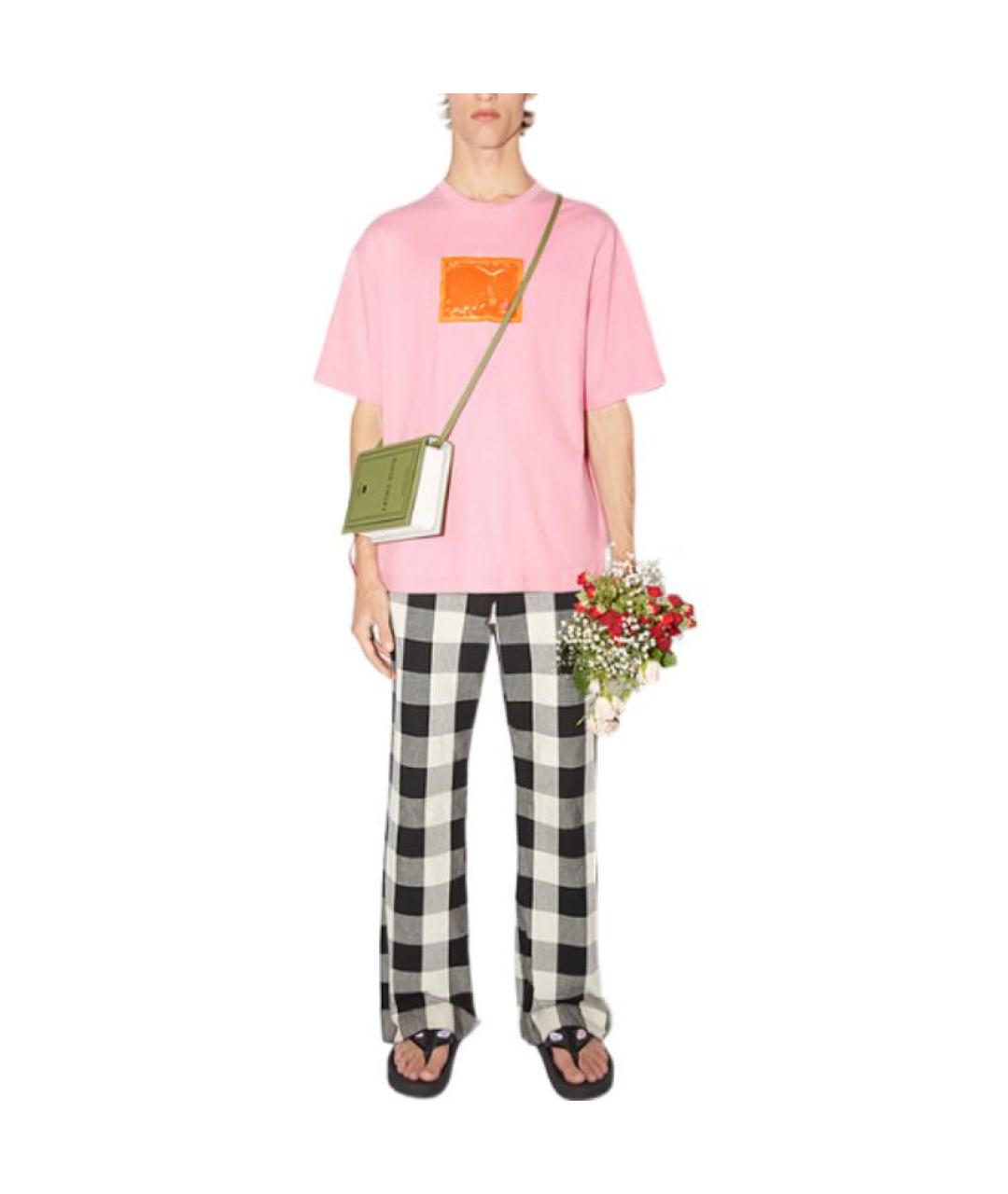 ACNE STUDIOS Розовая хлопковая футболка, фото 2