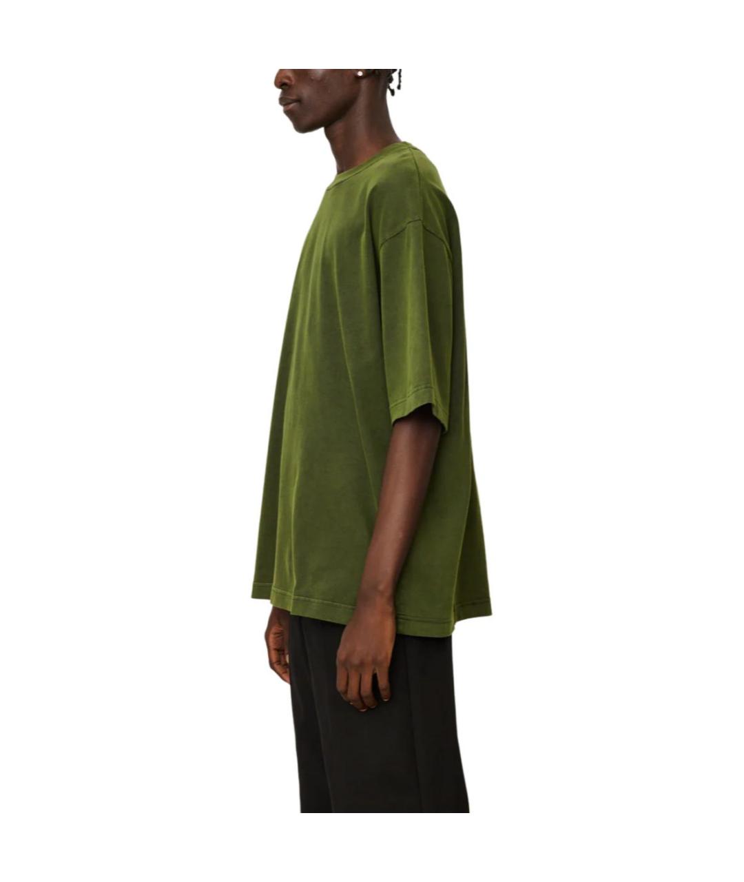 ACNE STUDIOS Зеленая хлопковая футболка, фото 3