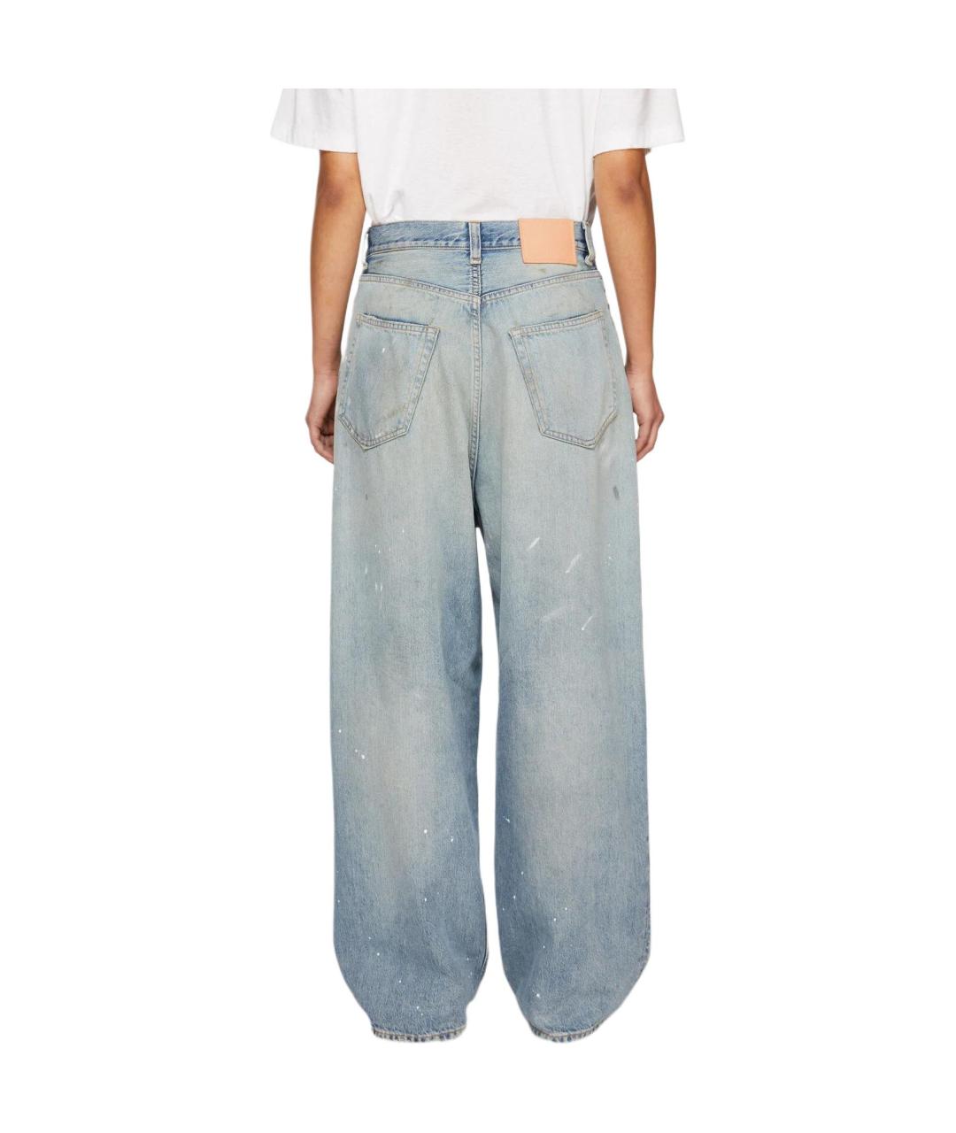 ACNE STUDIOS Голубые хлопковые прямые джинсы, фото 3
