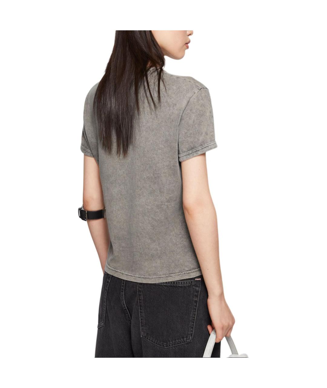 ACNE STUDIOS Серая хлопковая футболка, фото 3