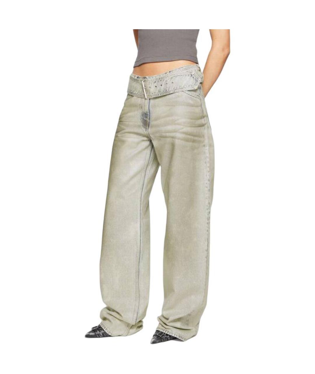 ACNE STUDIOS Бежевые хлопковые прямые джинсы, фото 4
