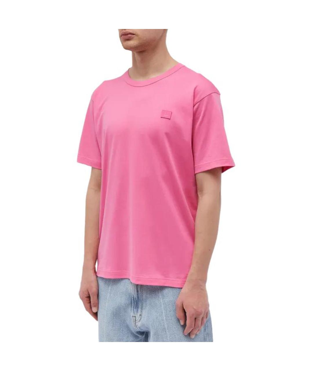ACNE STUDIOS Розовая хлопковая футболка, фото 4