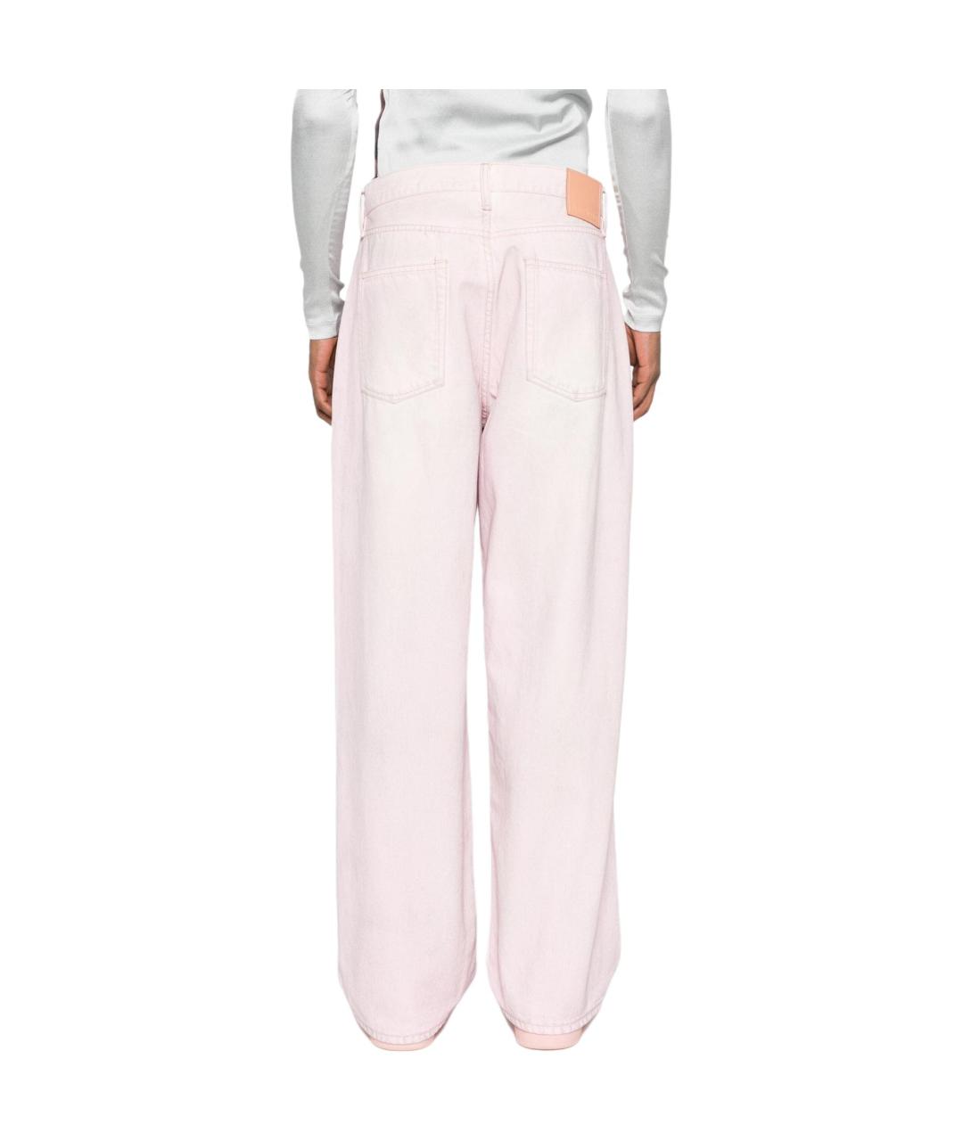 ACNE STUDIOS Розовые хлопковые прямые джинсы, фото 4