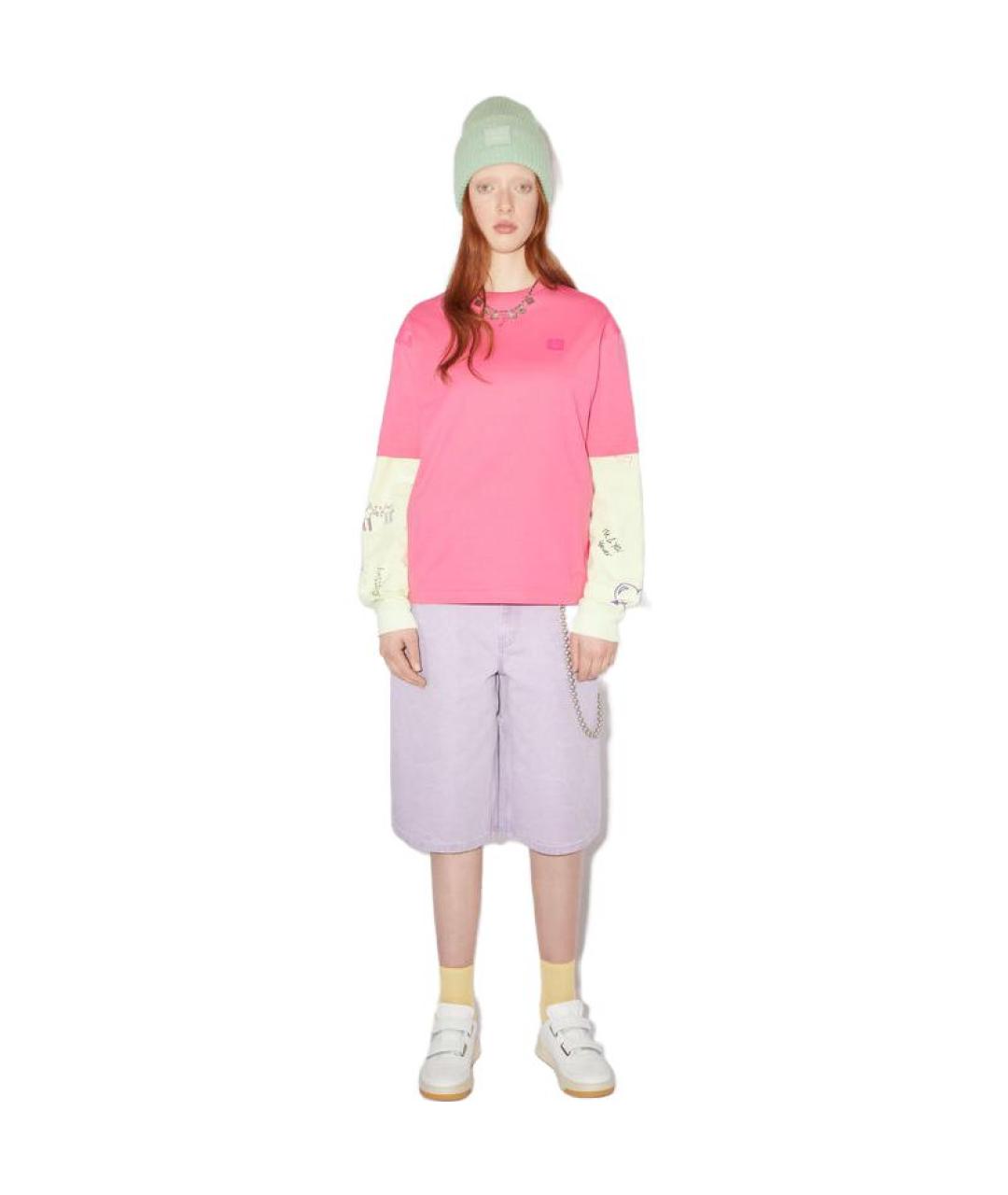 ACNE STUDIOS Розовая хлопковая футболка, фото 3