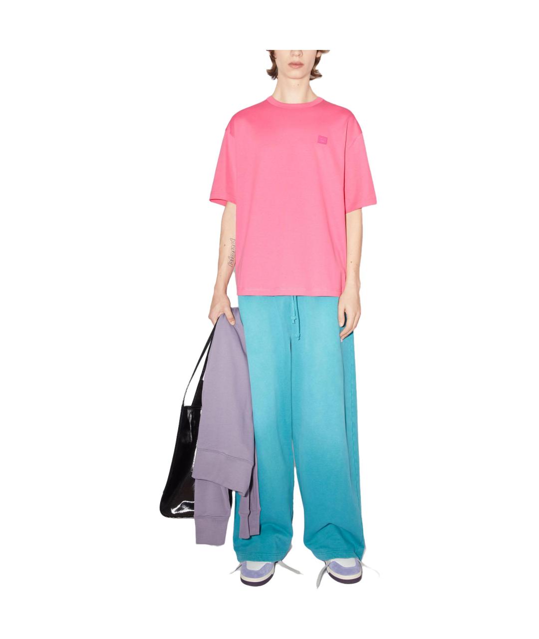 ACNE STUDIOS Розовая хлопковая футболка, фото 2