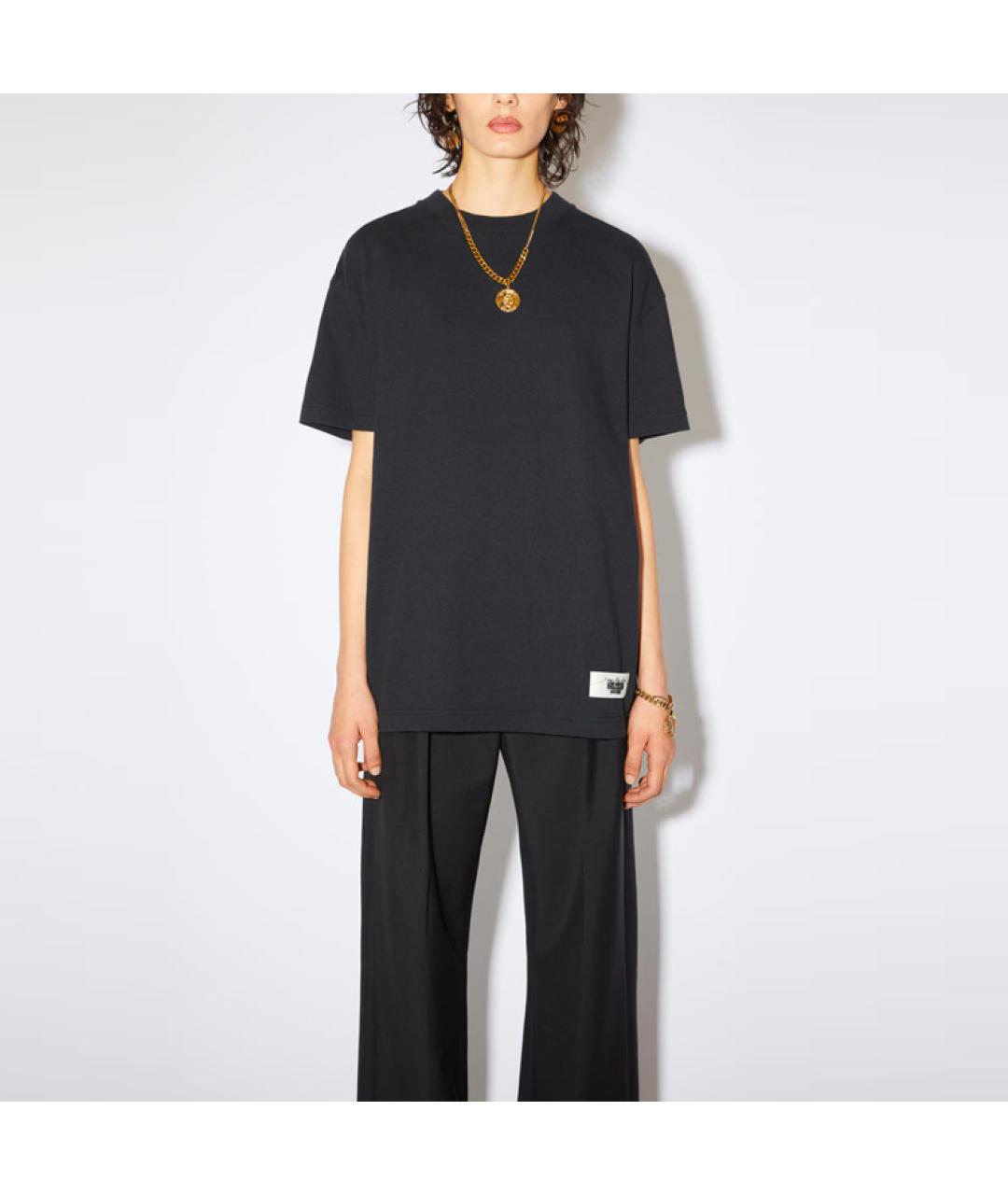 ACNE STUDIOS Черная хлопковая футболка, фото 2