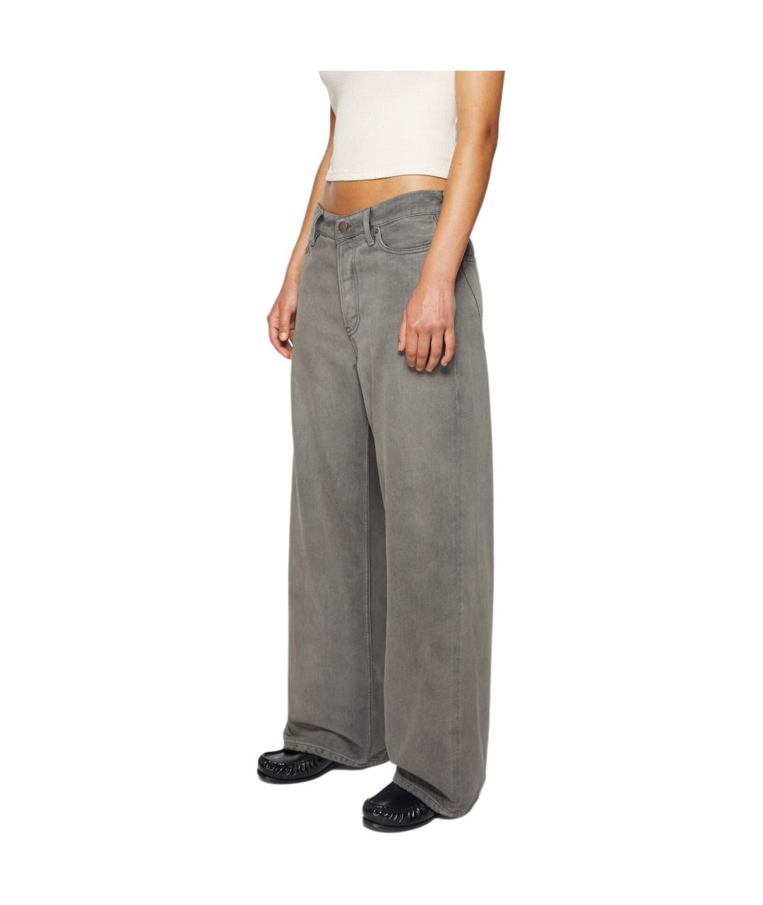 ACNE STUDIOS Антрацитовые хлопковые прямые джинсы, фото 4