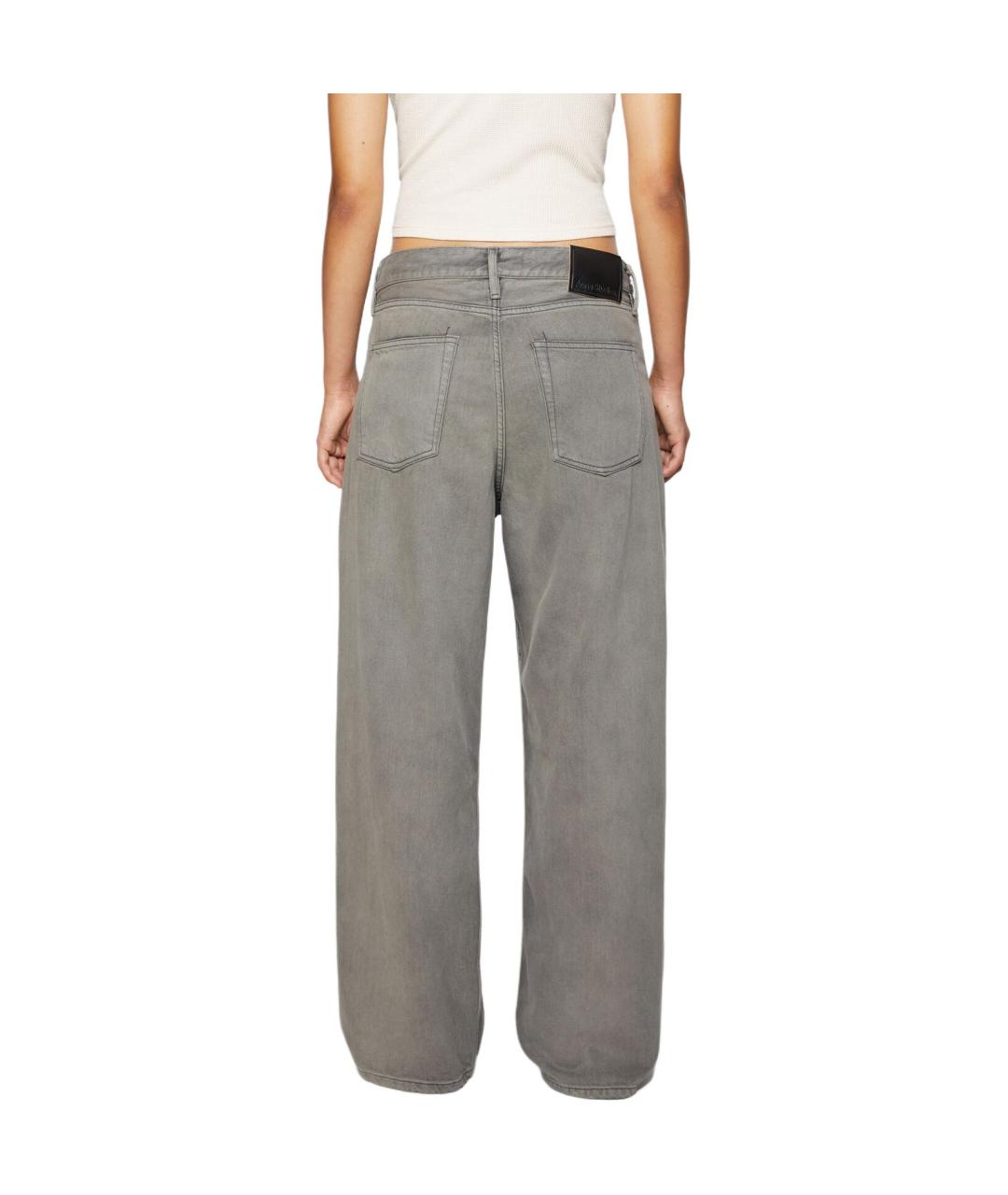 ACNE STUDIOS Антрацитовые хлопковые прямые джинсы, фото 3