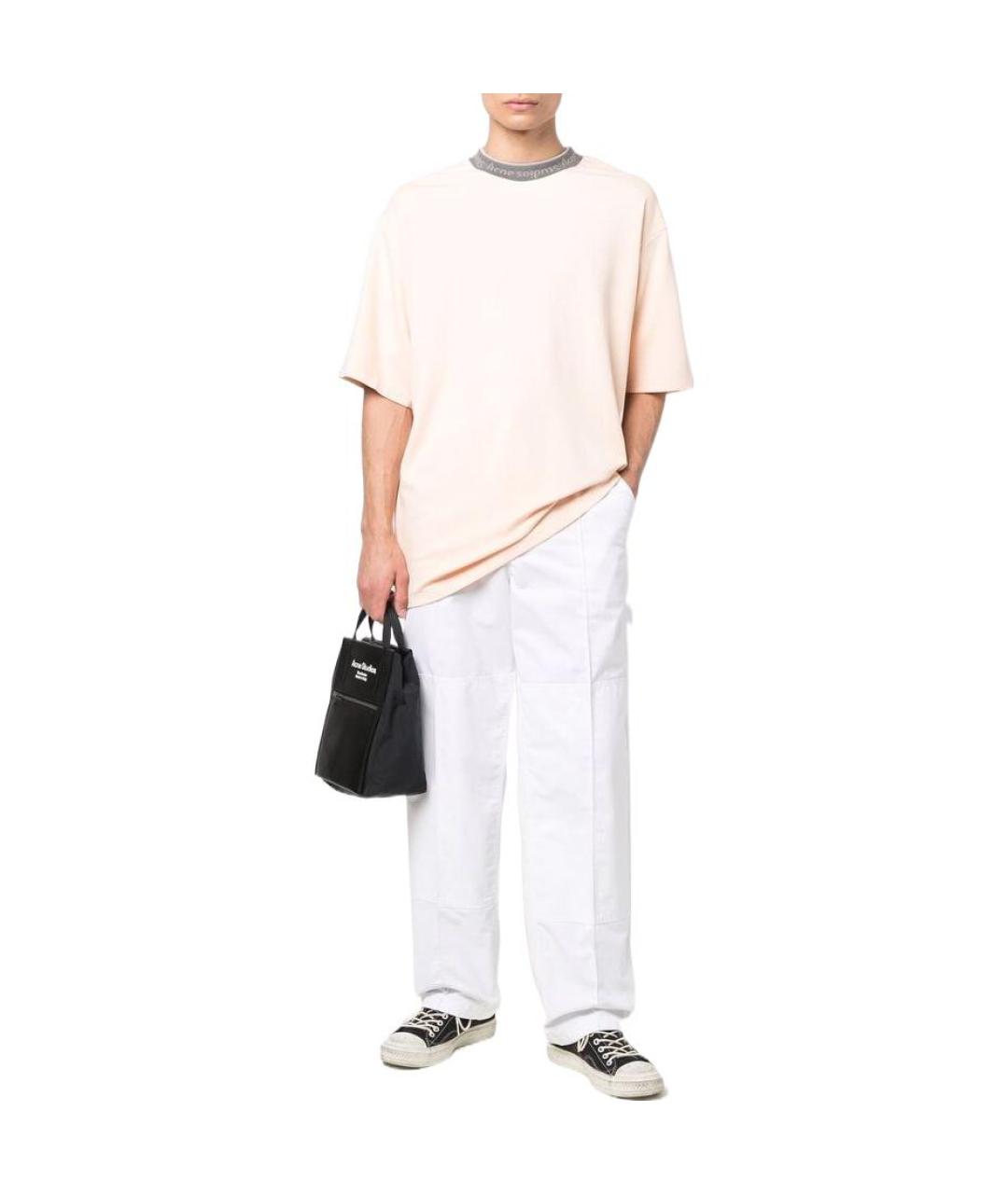 ACNE STUDIOS Бежевая хлопковая футболка, фото 2