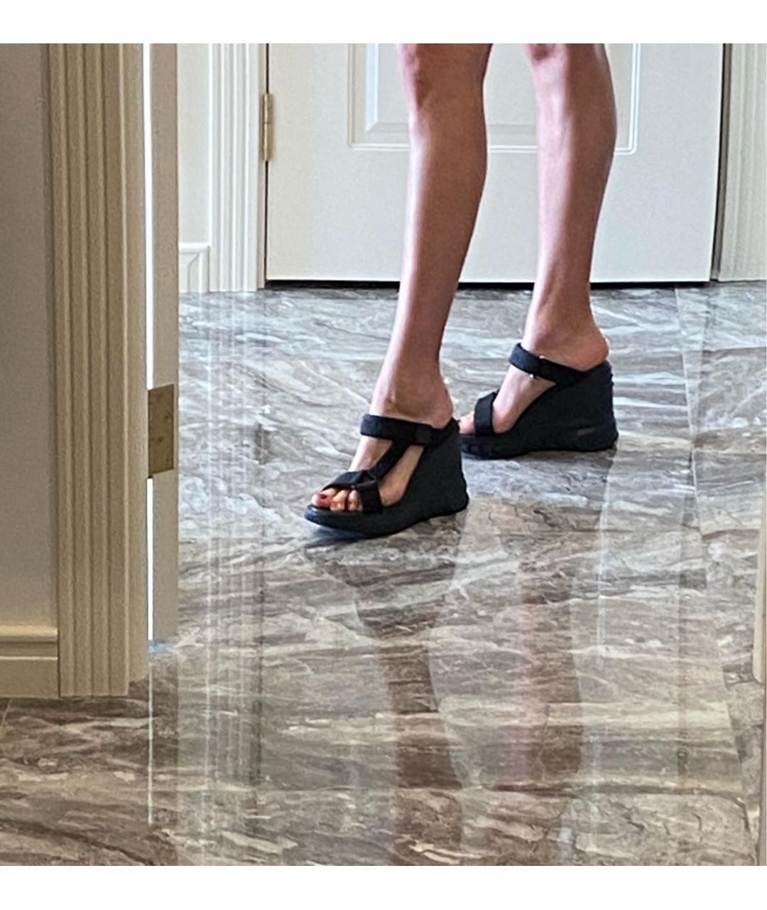 GIVENCHY Черные текстильные босоножки, фото 6