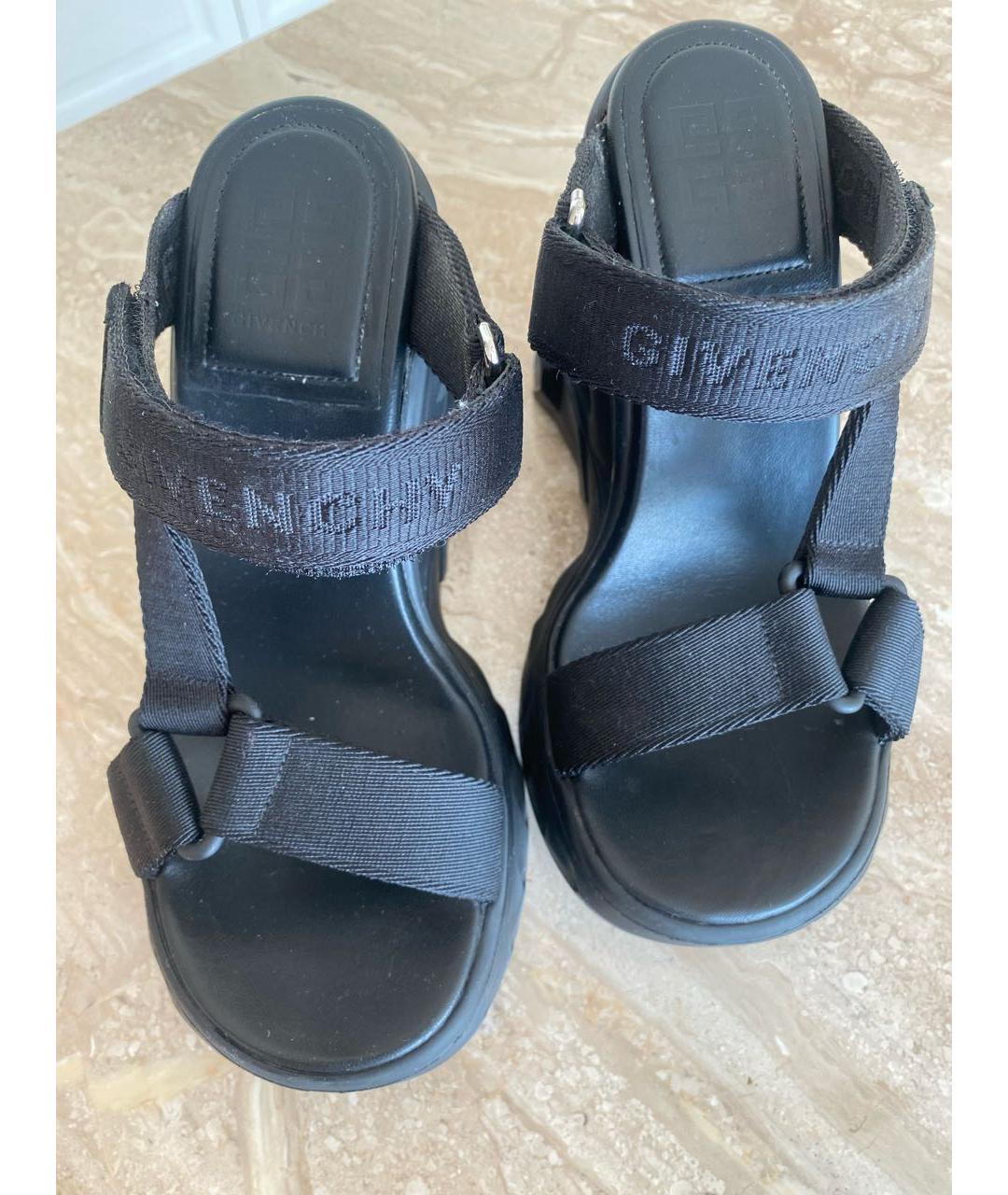 GIVENCHY Черные текстильные босоножки, фото 2