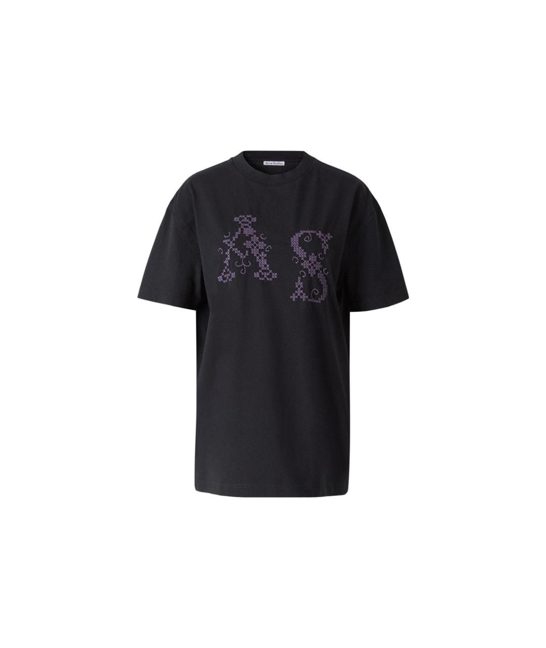 ACNE STUDIOS Черная хлопковая футболка, фото 1