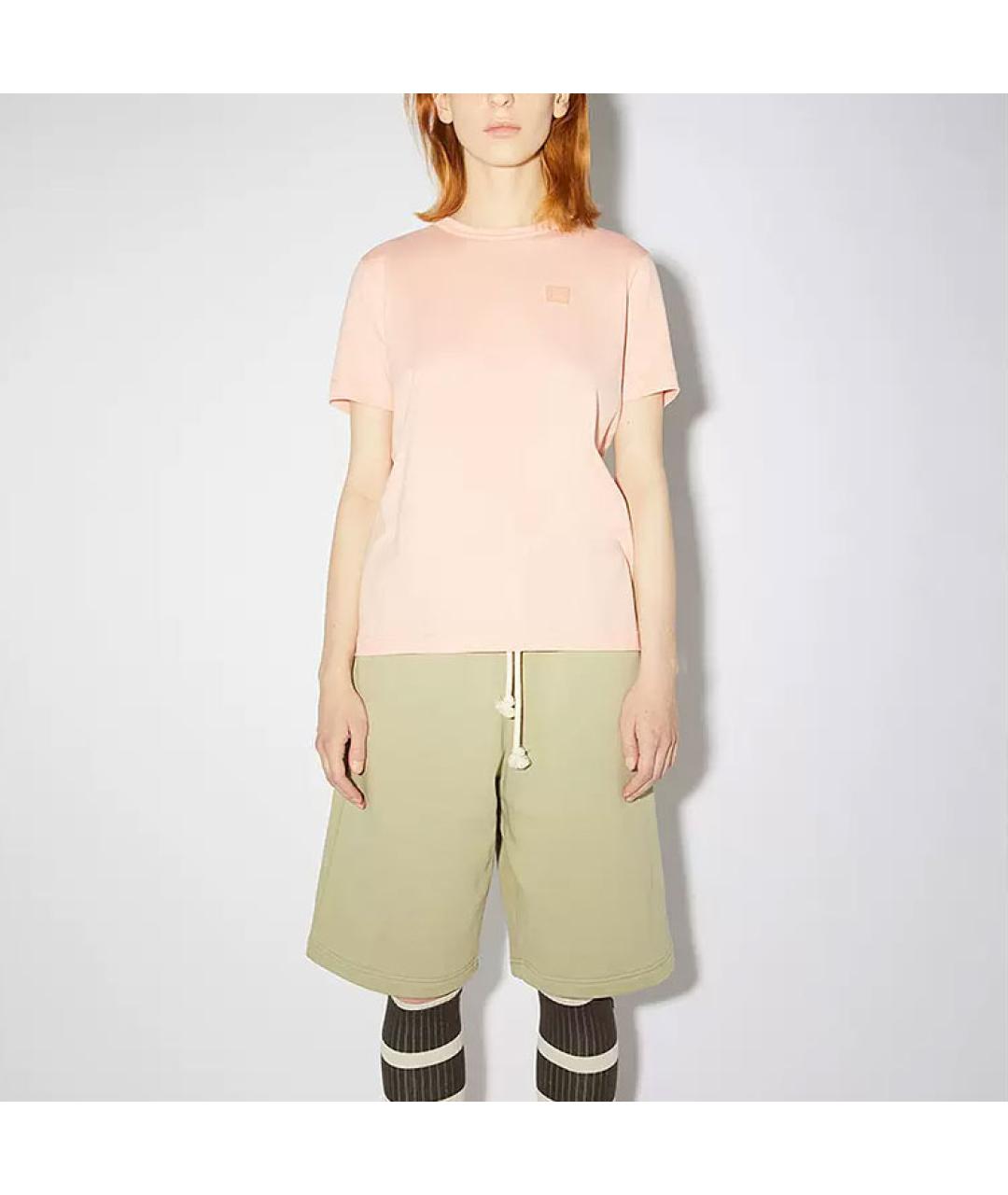 ACNE STUDIOS Розовая хлопковая футболка, фото 4