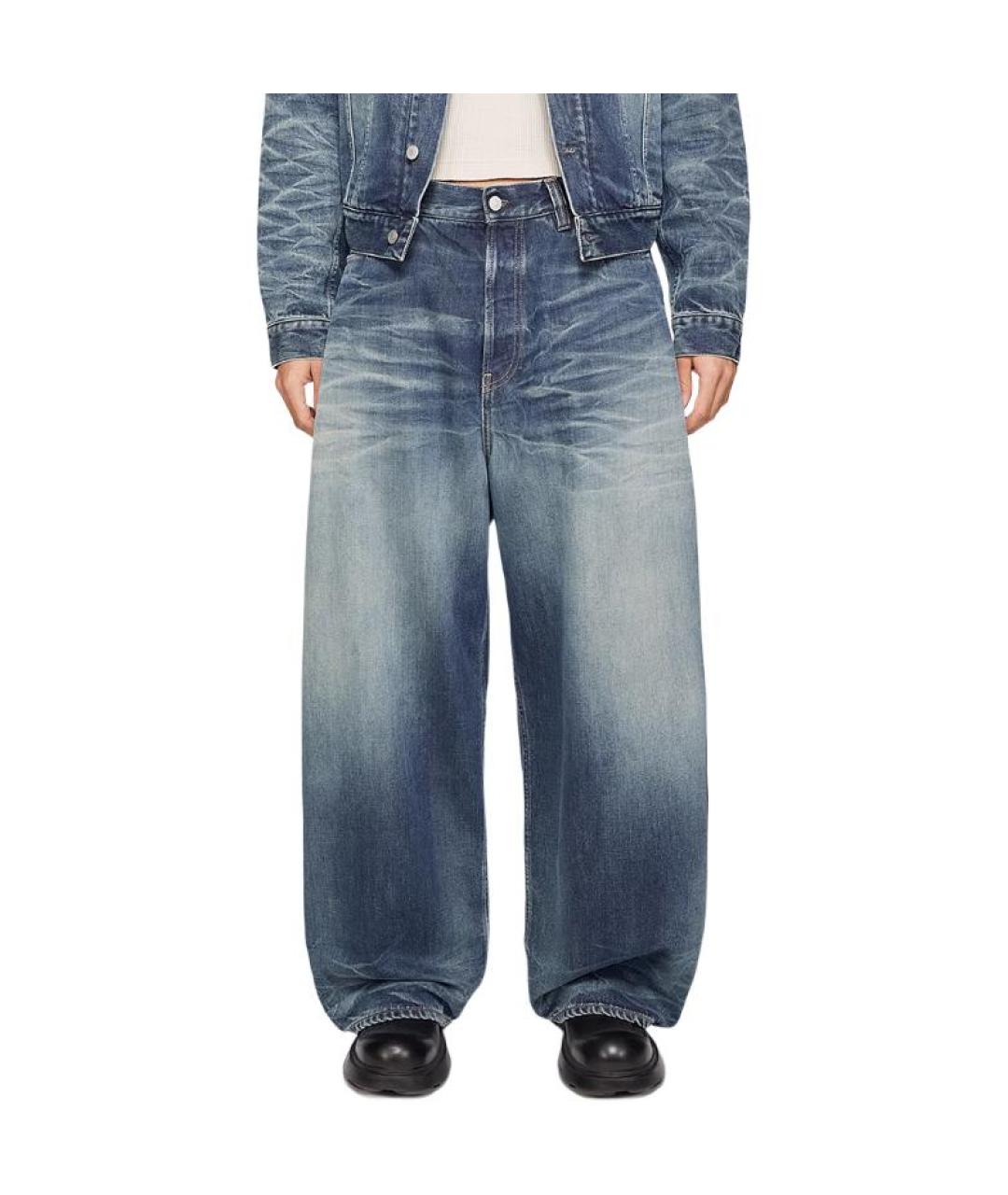 ACNE STUDIOS Синие хлопковые прямые джинсы, фото 2