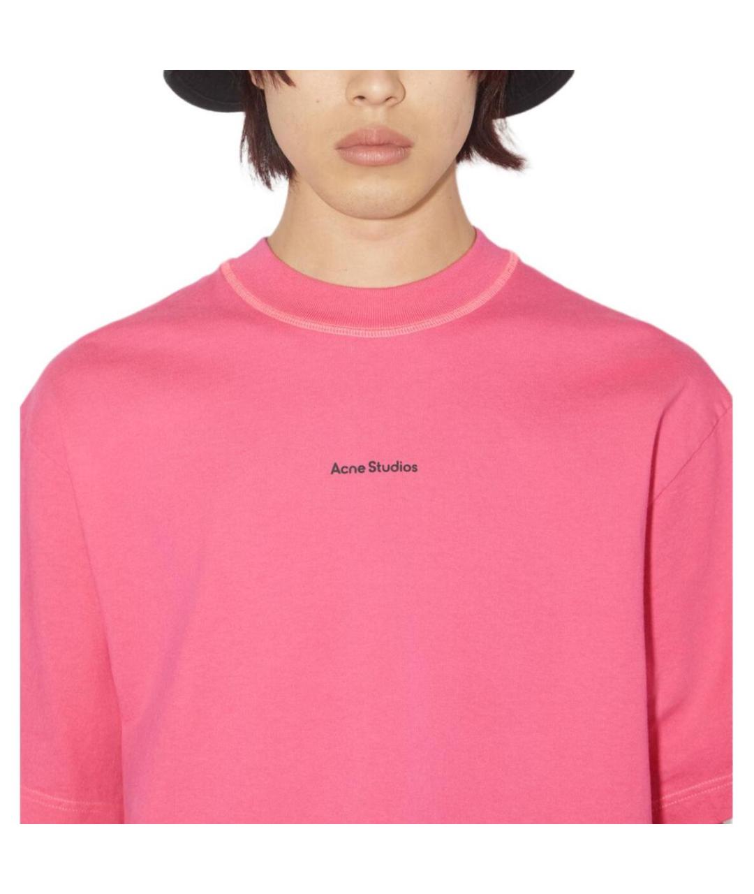 ACNE STUDIOS Розовая хлопковая футболка, фото 5