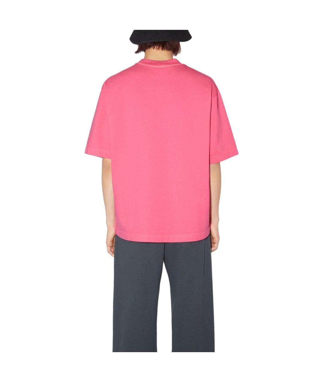 ACNE STUDIOS Розовая хлопковая футболка, фото 4