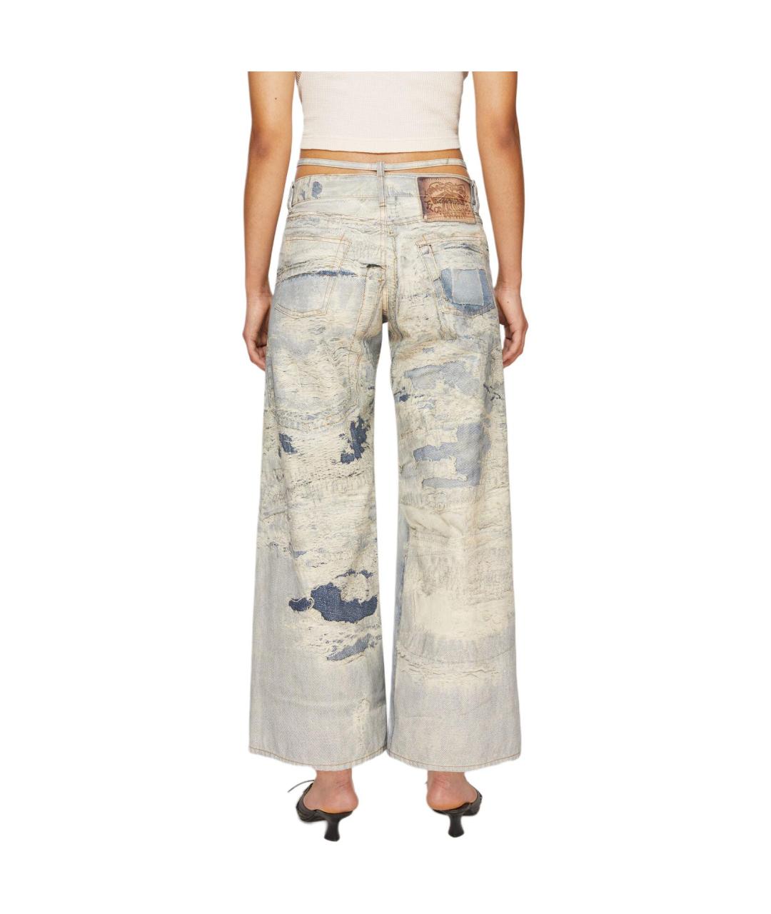 ACNE STUDIOS Голубые хлопковые прямые джинсы, фото 3