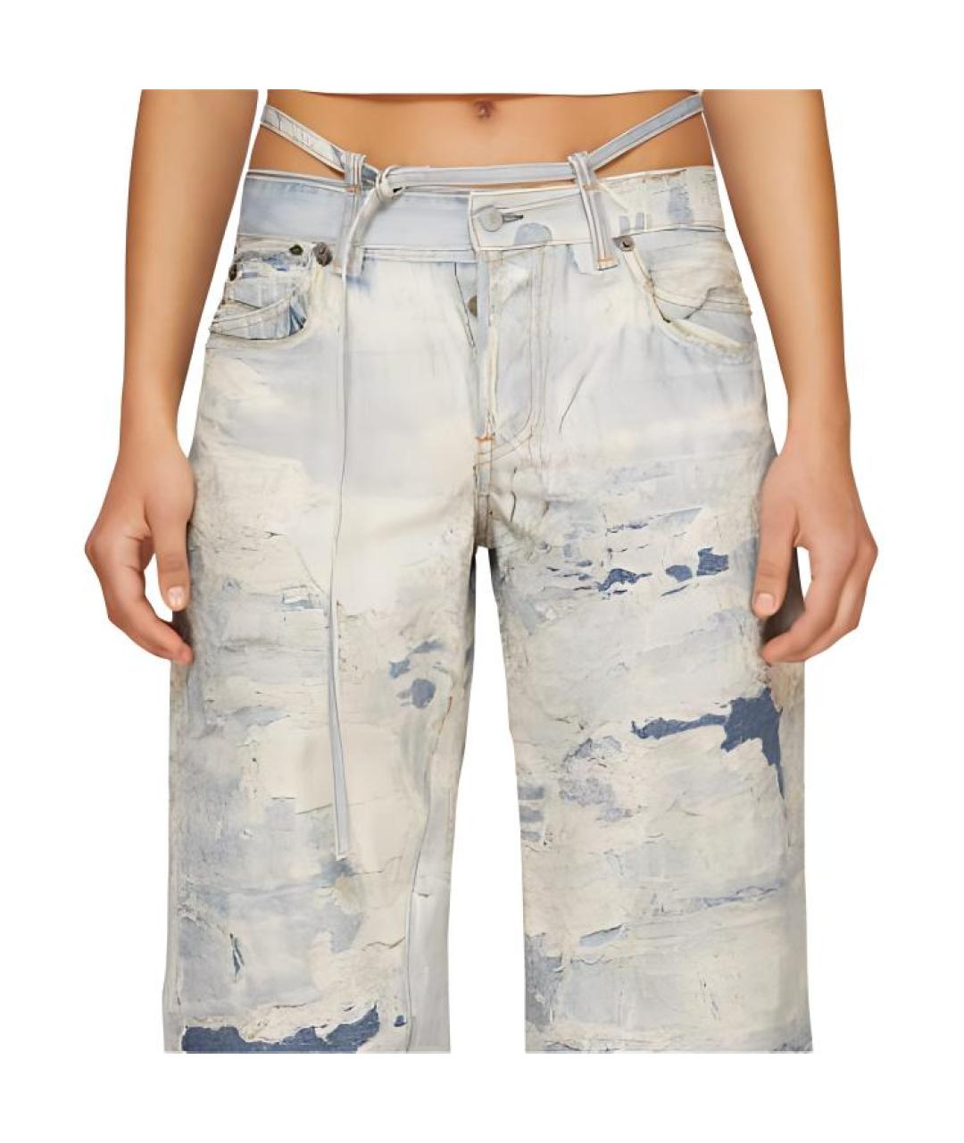 ACNE STUDIOS Голубые хлопковые прямые джинсы, фото 6