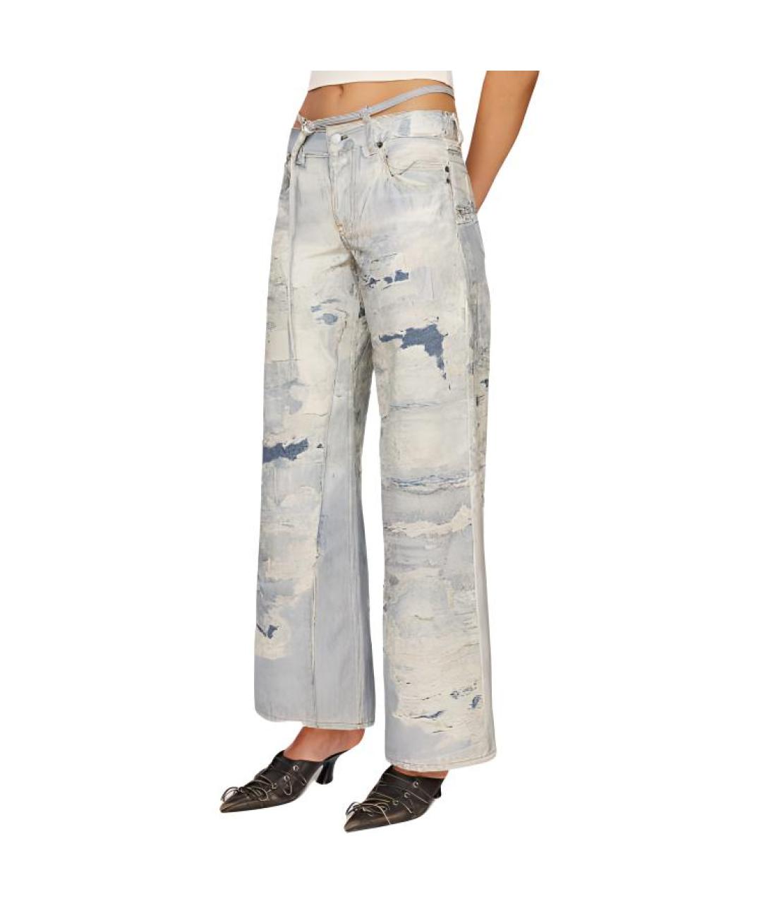 ACNE STUDIOS Голубые хлопковые прямые джинсы, фото 5