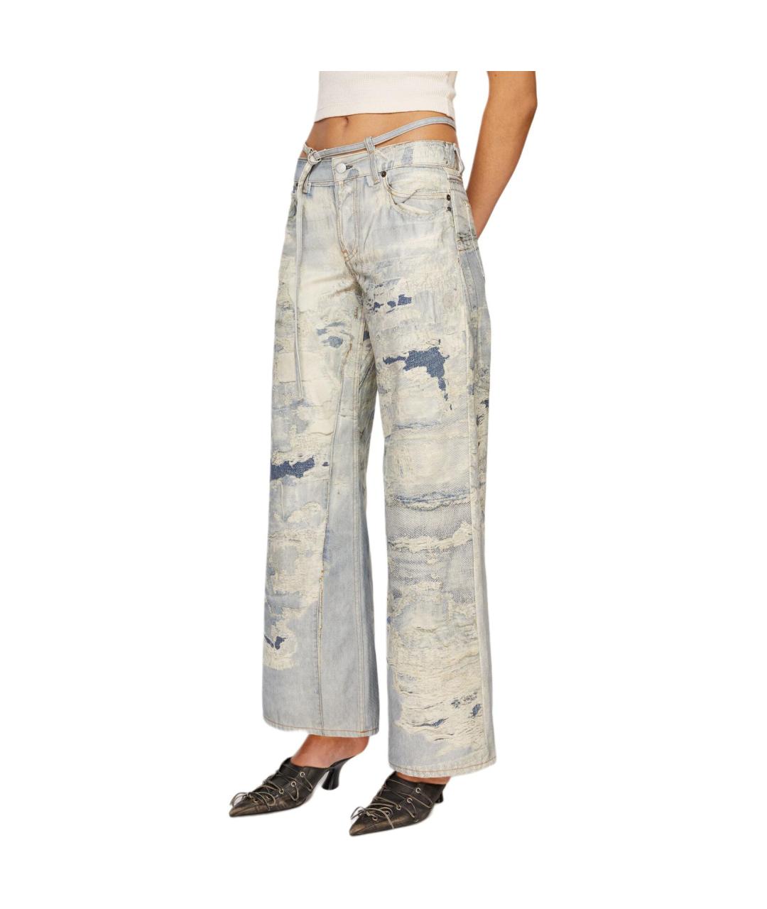 ACNE STUDIOS Голубые хлопковые прямые джинсы, фото 4