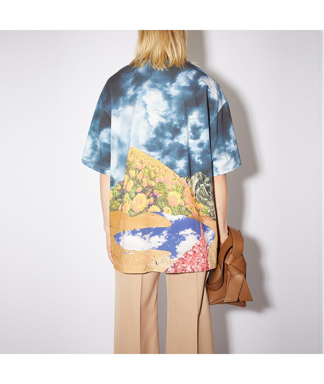 ACNE STUDIOS Синяя хлопковая футболка, фото 3