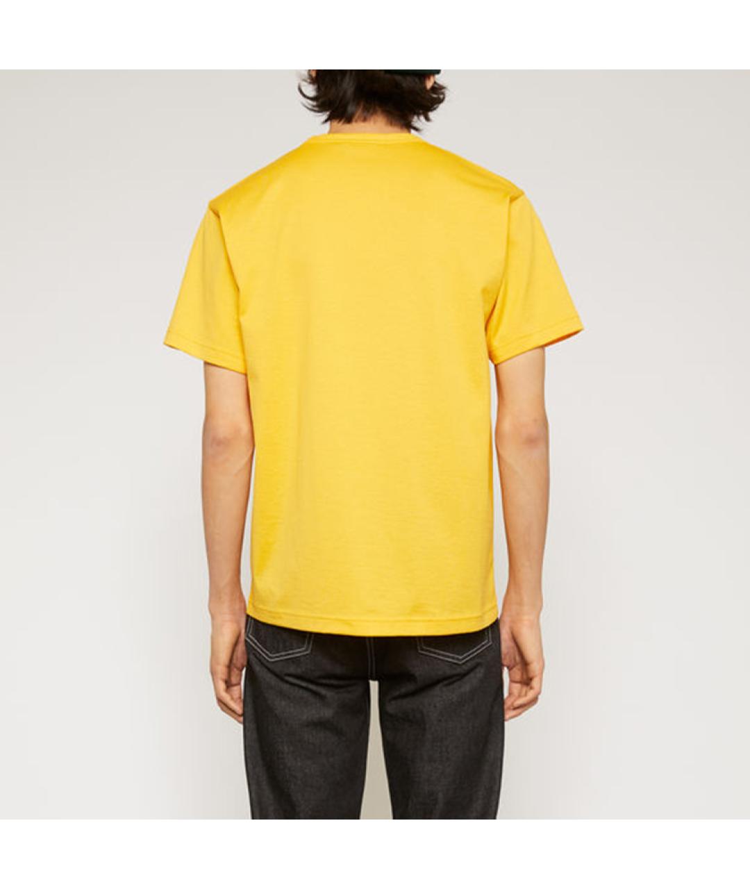 ACNE STUDIOS Желтая хлопковая футболка, фото 4
