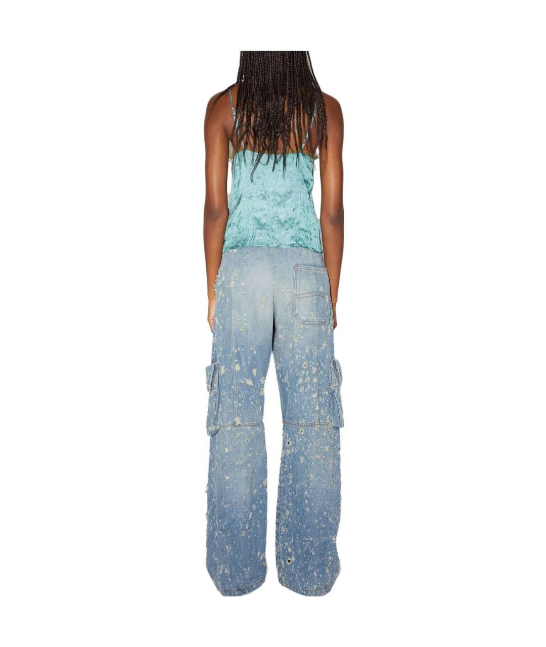 ACNE STUDIOS Голубые хлопковые прямые джинсы, фото 3