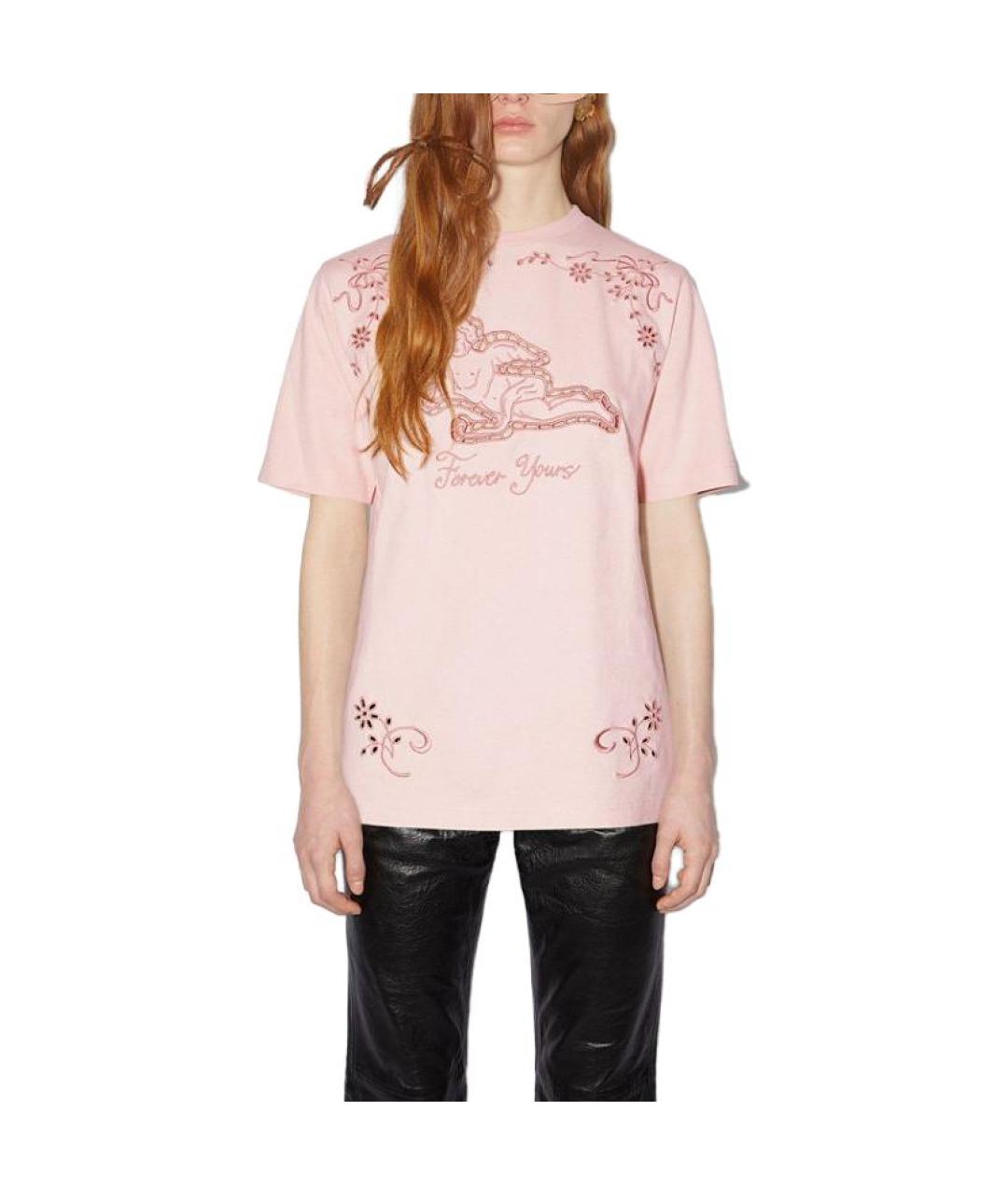 ACNE STUDIOS Розовая хлопковая футболка, фото 2