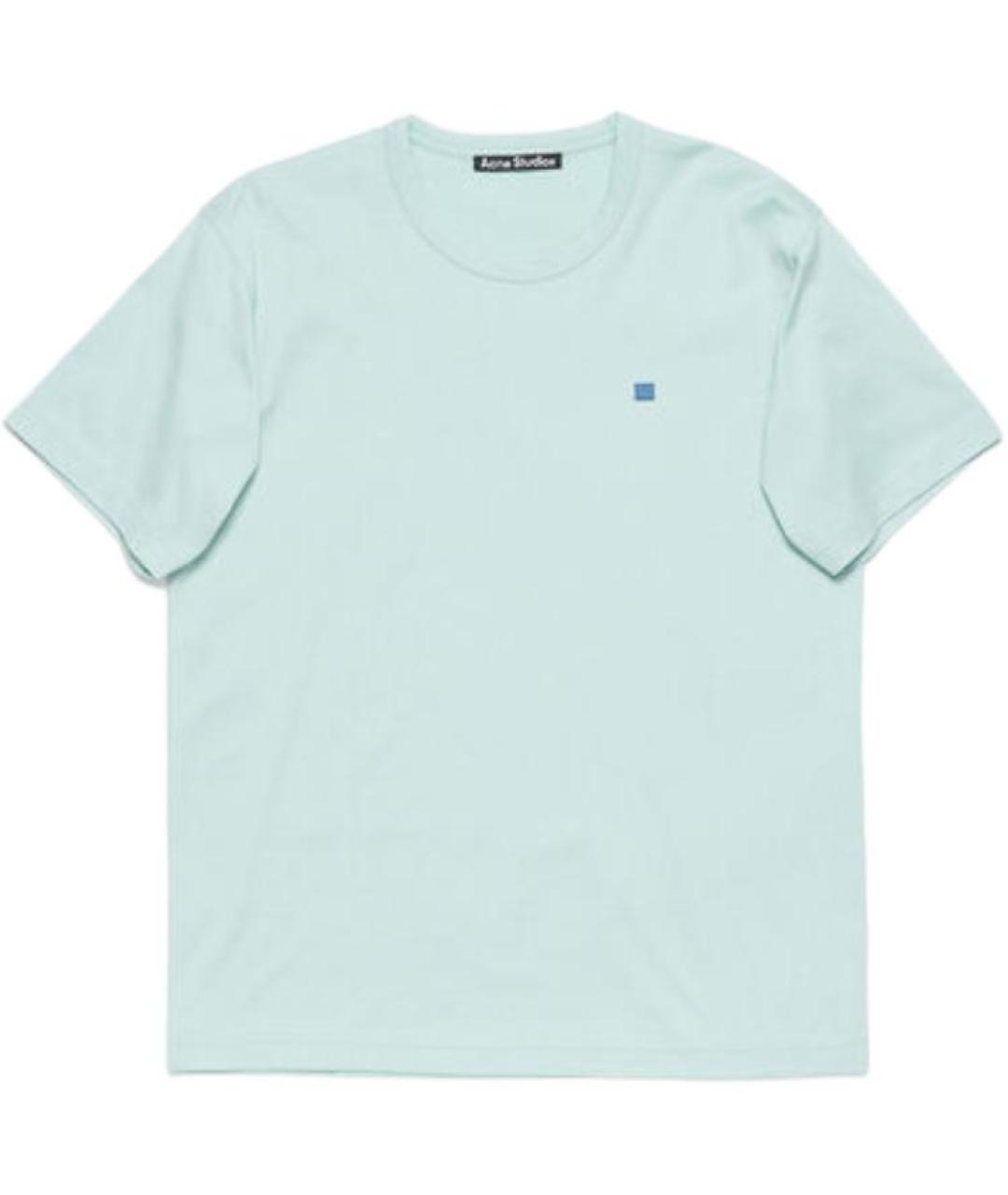 ACNE STUDIOS Бирюзовая хлопковая футболка, фото 1