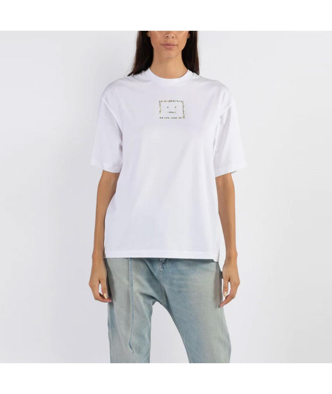 ACNE STUDIOS Белая хлопковая футболка, фото 4