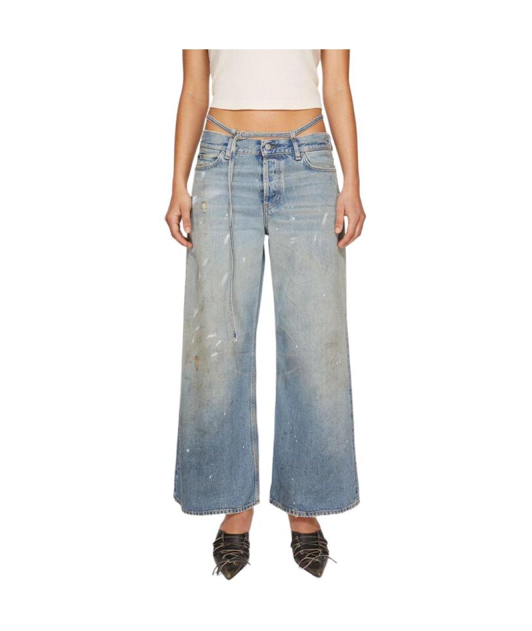ACNE STUDIOS Синие хлопковые прямые джинсы, фото 2