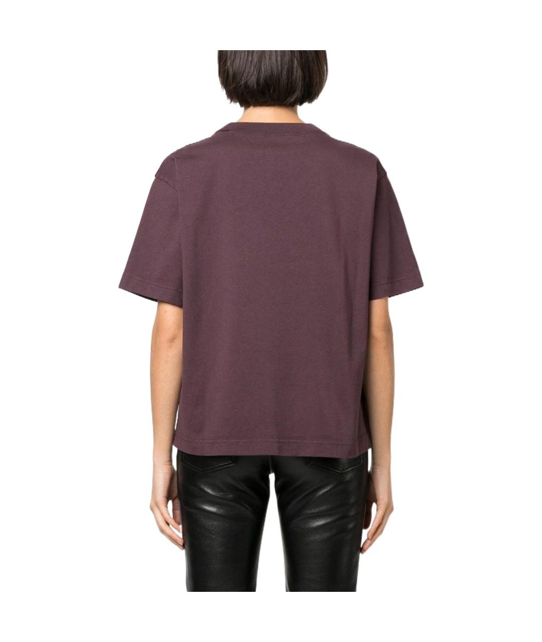 ACNE STUDIOS Фиолетовая хлопковая футболка, фото 3