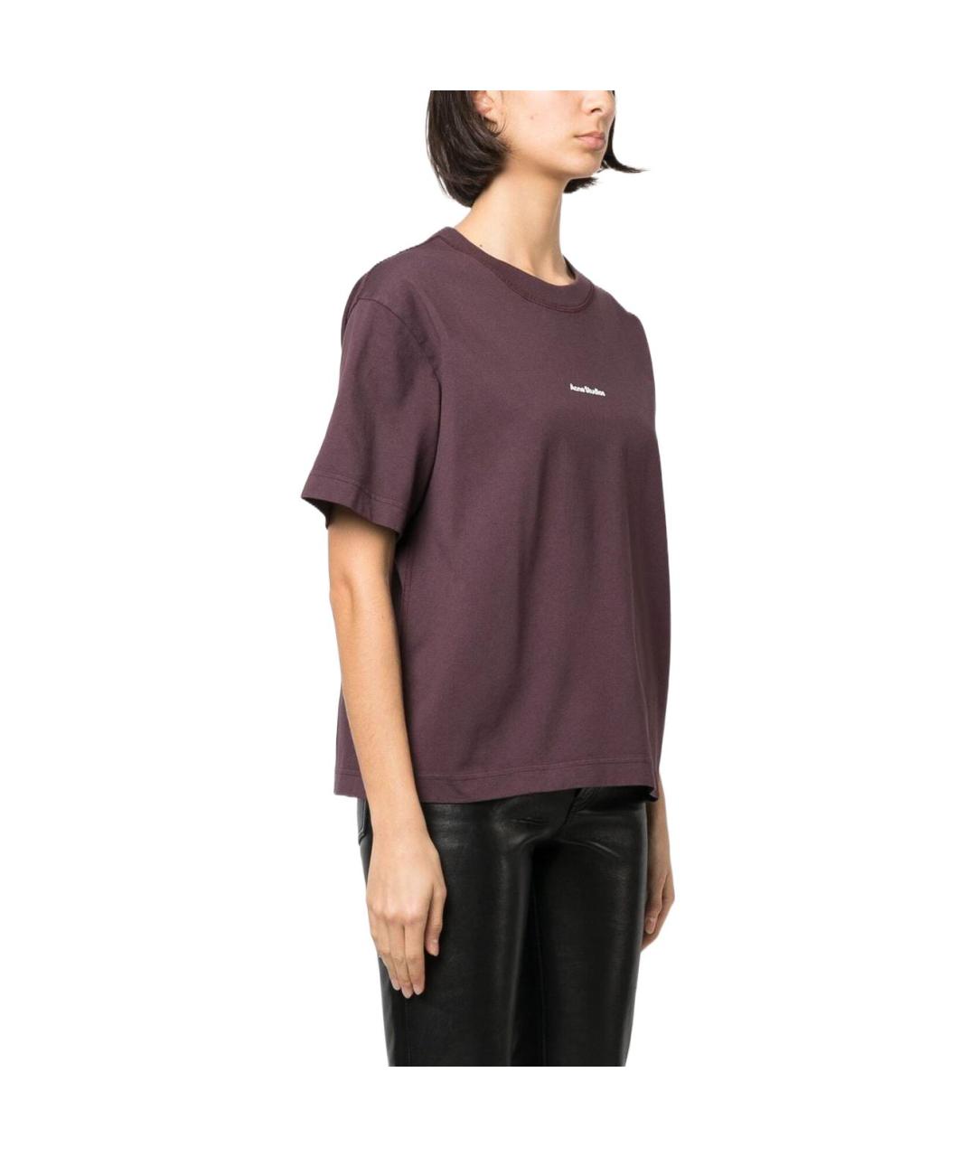 ACNE STUDIOS Фиолетовая хлопковая футболка, фото 4