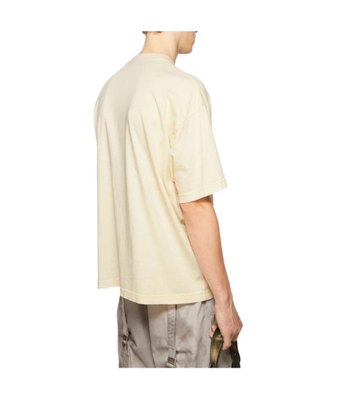 ACNE STUDIOS Бежевая хлопковая футболка, фото 3