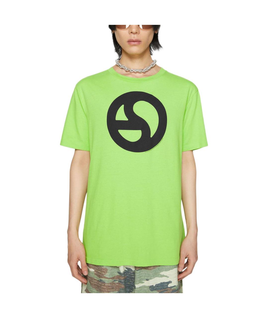 ACNE STUDIOS Зеленая хлопковая футболка, фото 2