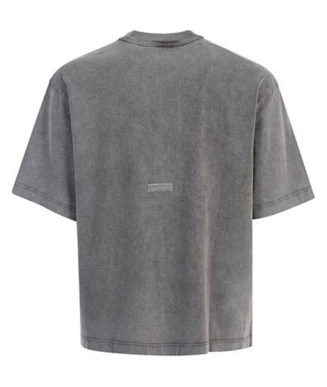 ACNE STUDIOS Серая хлопковая футболка, фото 2