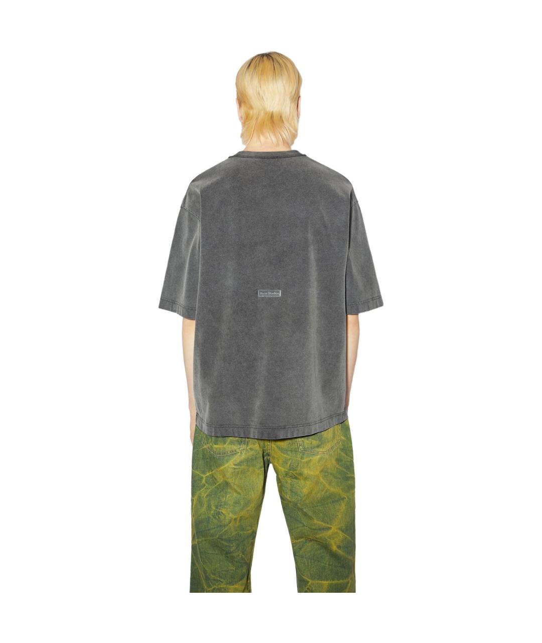 ACNE STUDIOS Серая хлопковая футболка, фото 4