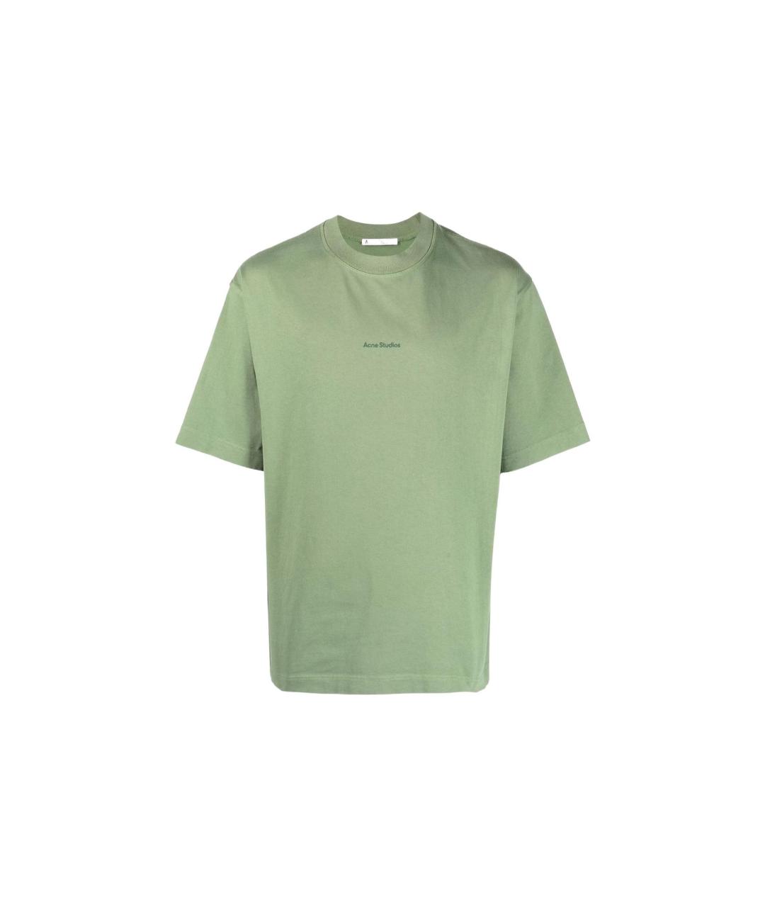 ACNE STUDIOS Зеленая хлопковая футболка, фото 1