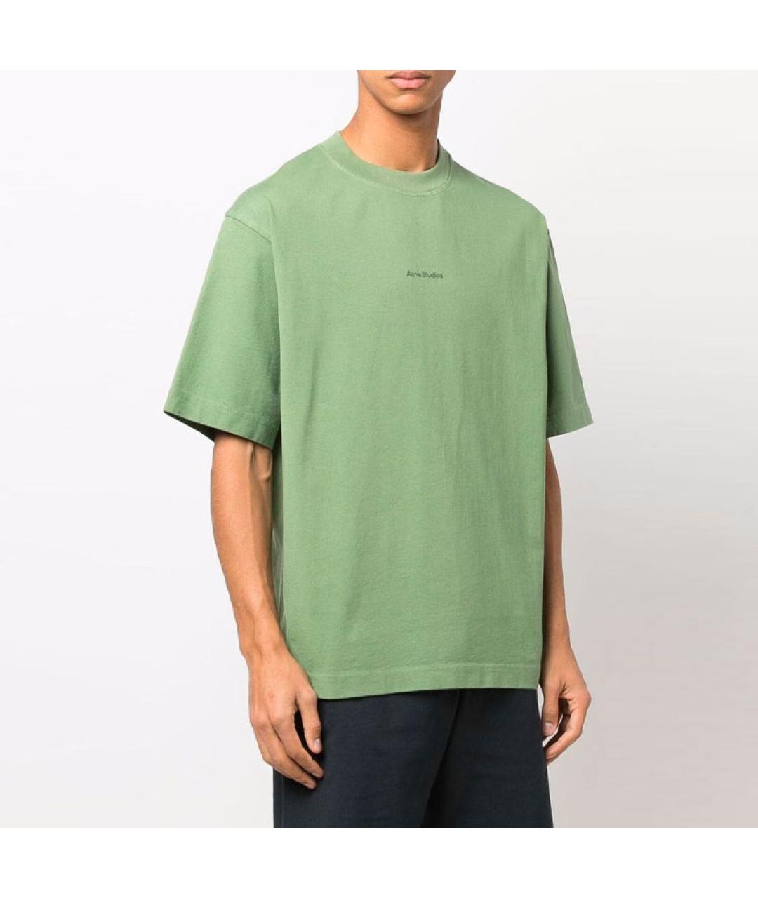 ACNE STUDIOS Зеленая хлопковая футболка, фото 4